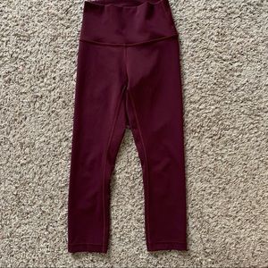 Lululemon Cropped Maroon Leggings